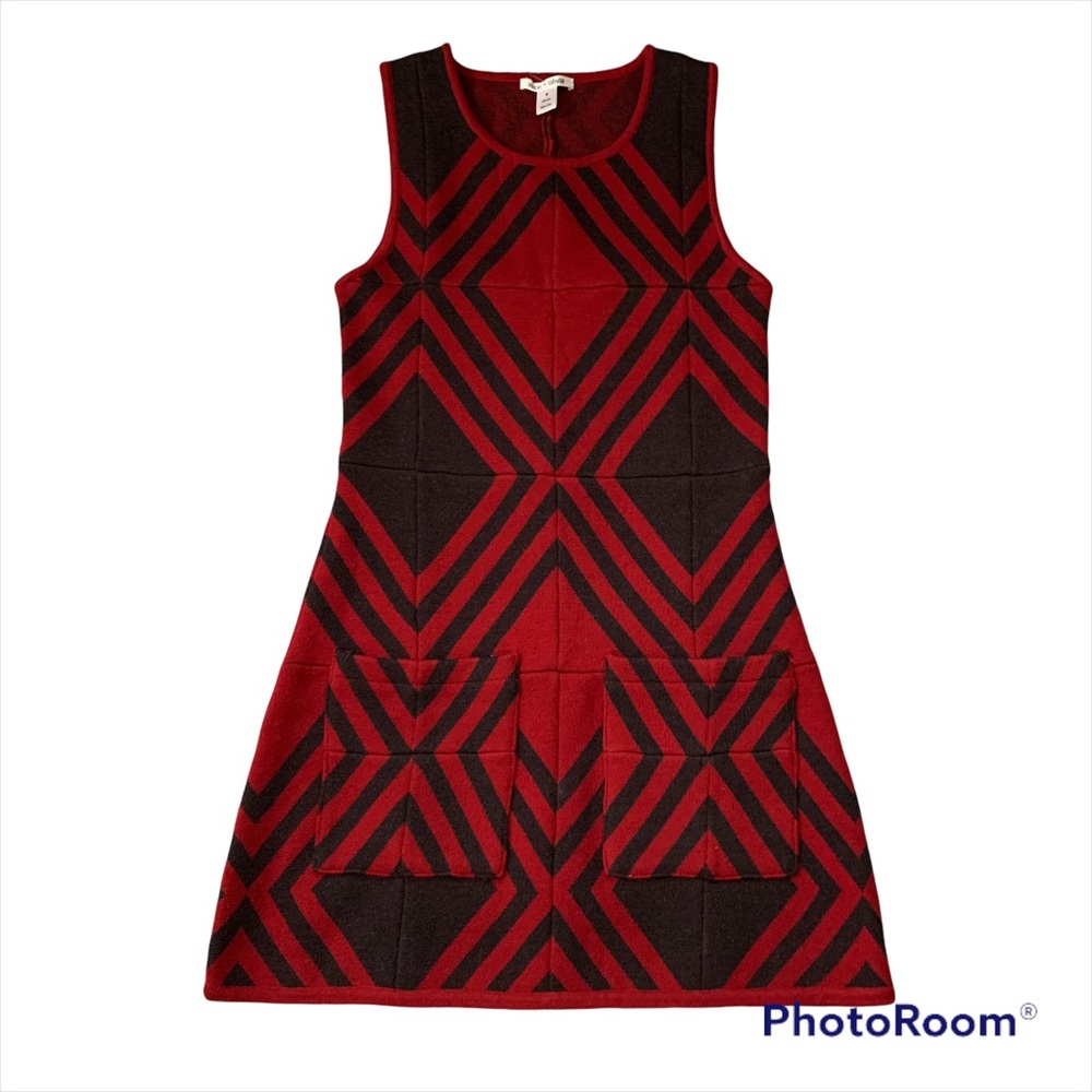 Alice + Olivia geometric knit sweater mini sheath dress